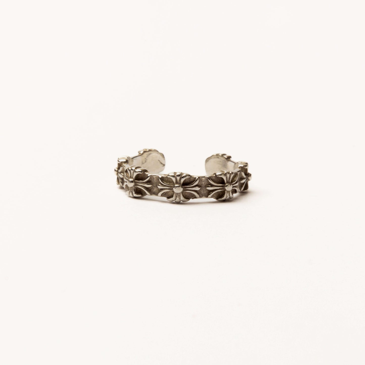 anel em prata 925 floral ajustável para homem